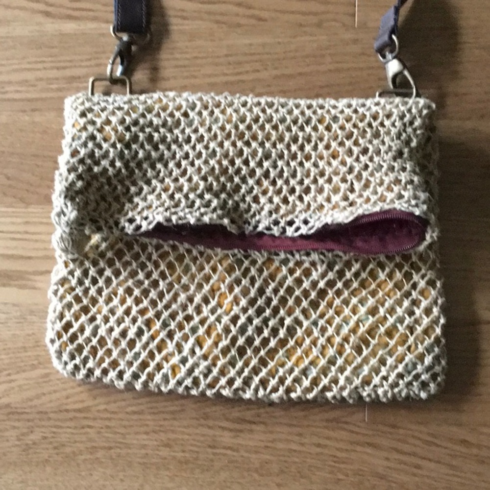 Cross body bag hemp made
